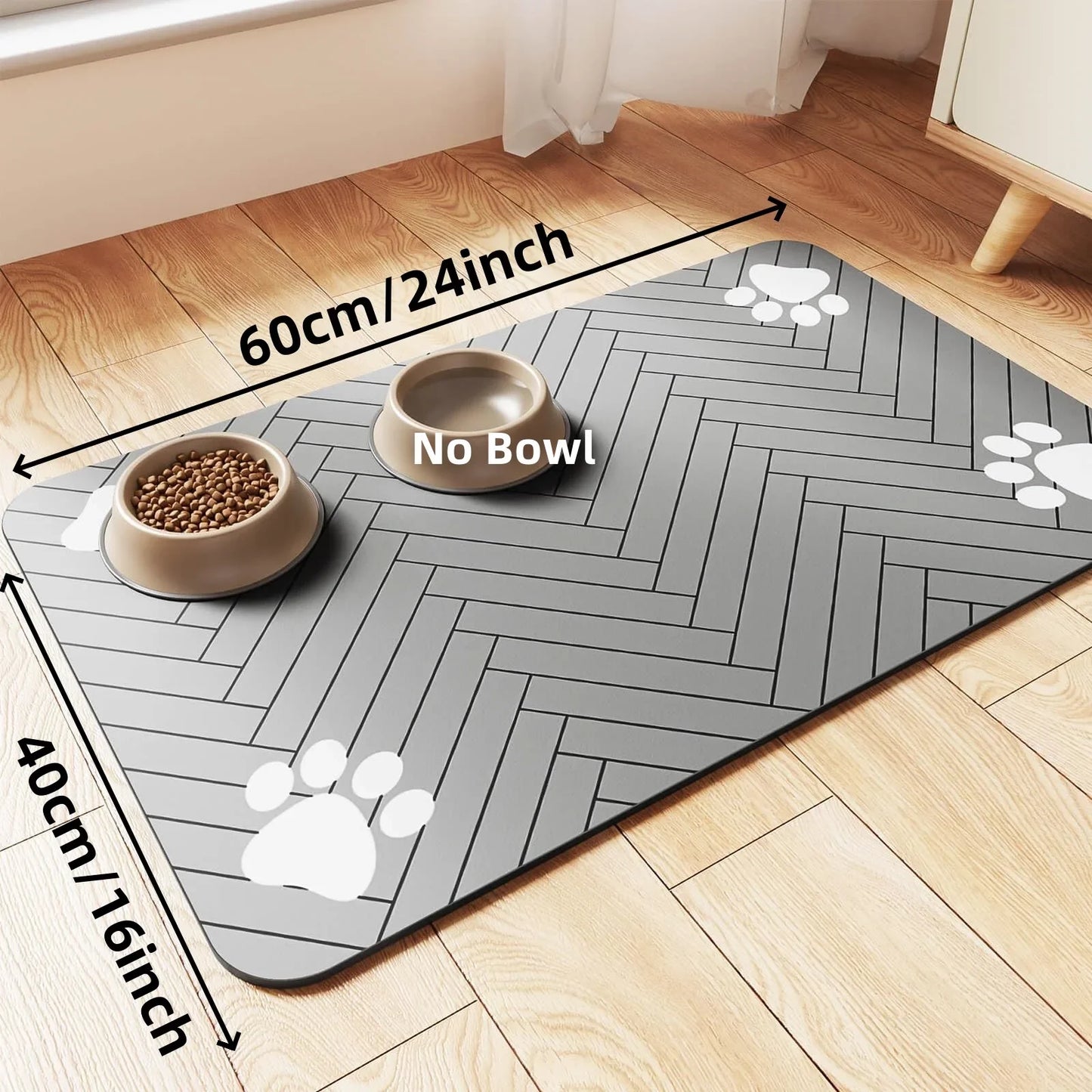 Absorbent Dog Food Mat - Waterproof Anti-Slip Cat Feeding Mat with Quick-Dry Rubber Backing 11