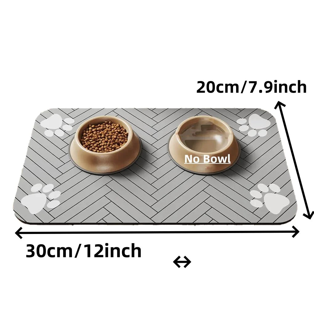 Absorbent Dog Food Mat - Waterproof Anti-Slip Cat Feeding Mat with Quick-Dry Rubber Backing 15