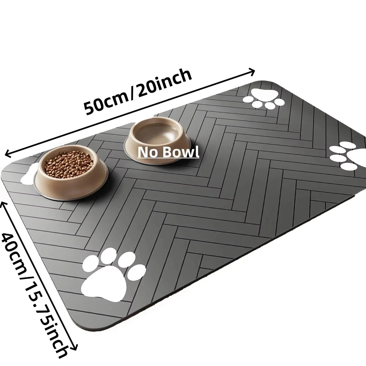 Absorbent Dog Food Mat - Waterproof Anti-Slip Cat Feeding Mat with Quick-Dry Rubber Backing 17