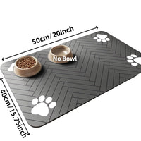 Absorbent Dog Food Mat - Waterproof Anti-Slip Cat Feeding Mat with Quick-Dry Rubber Backing 17