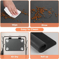 Absorbent Dog Food Mat - Waterproof Anti-Slip Cat Feeding Mat with Quick-Dry Rubber Backing 2