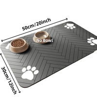 Absorbent Dog Food Mat - Waterproof Anti-Slip Cat Feeding Mat with Quick-Dry Rubber Backing 6