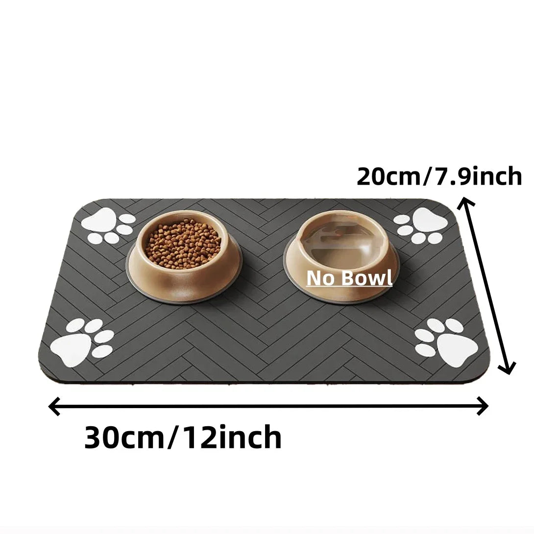 Absorbent Dog Food Mat - Waterproof Anti-Slip Cat Feeding Mat with Quick-Dry Rubber Backing 8