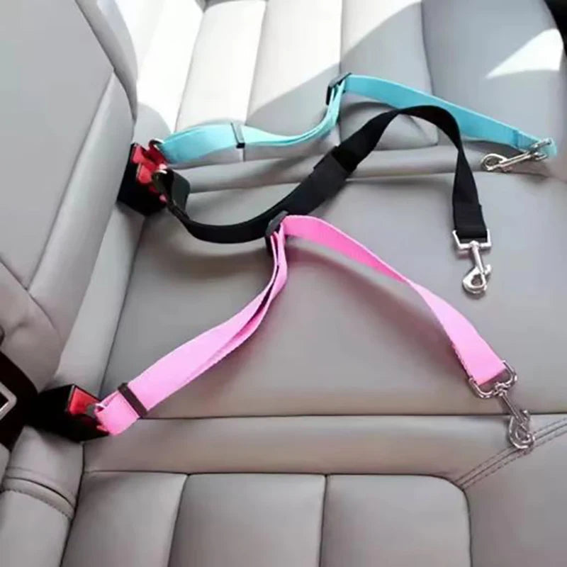Adjustable Dog Car Seat Belt Harness - Safe Travel for Dogs & Cats 0