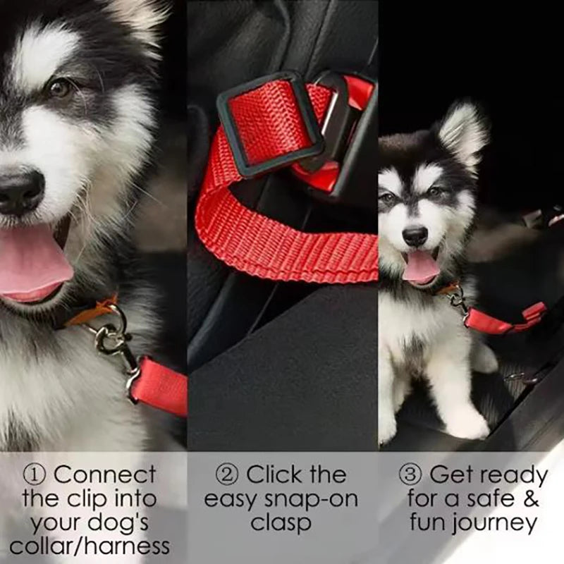 Adjustable Dog Car Seat Belt Harness - Safe Travel for Dogs & Cats 3