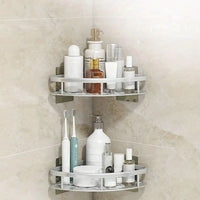 Aluma Curve - Modern Wall-Mounted Shower Caddy with Adjustable Hook & Waterproof Design 3
