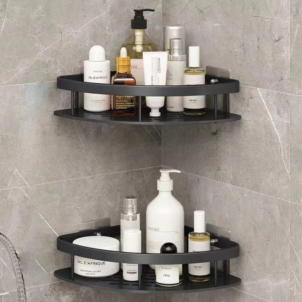 Aluma Curve - Modern Wall-Mounted Shower Caddy with Adjustable Hook & Waterproof Design 4