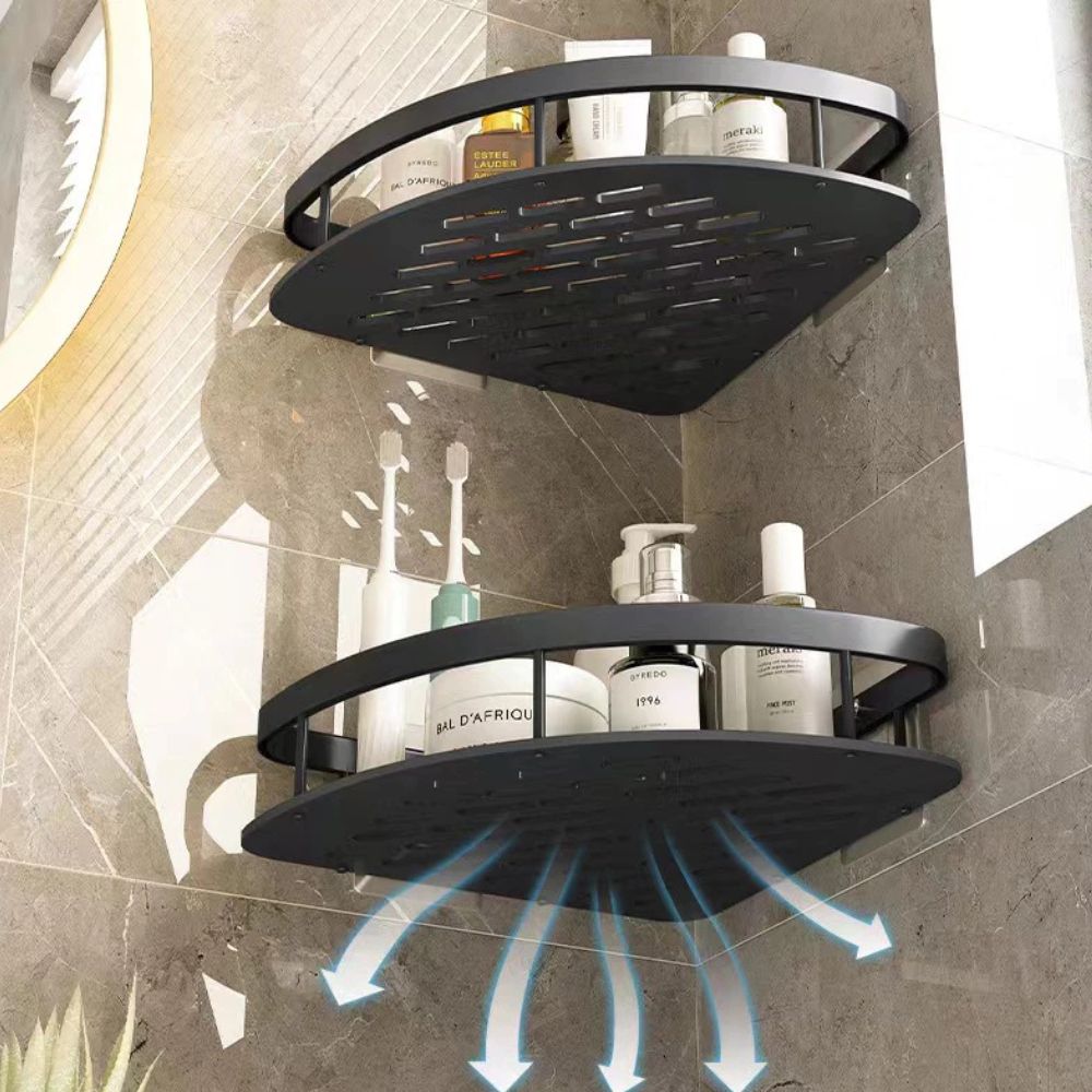 Aluma Curve - Modern Wall-Mounted Shower Caddy with Adjustable Hook & Waterproof Design 8