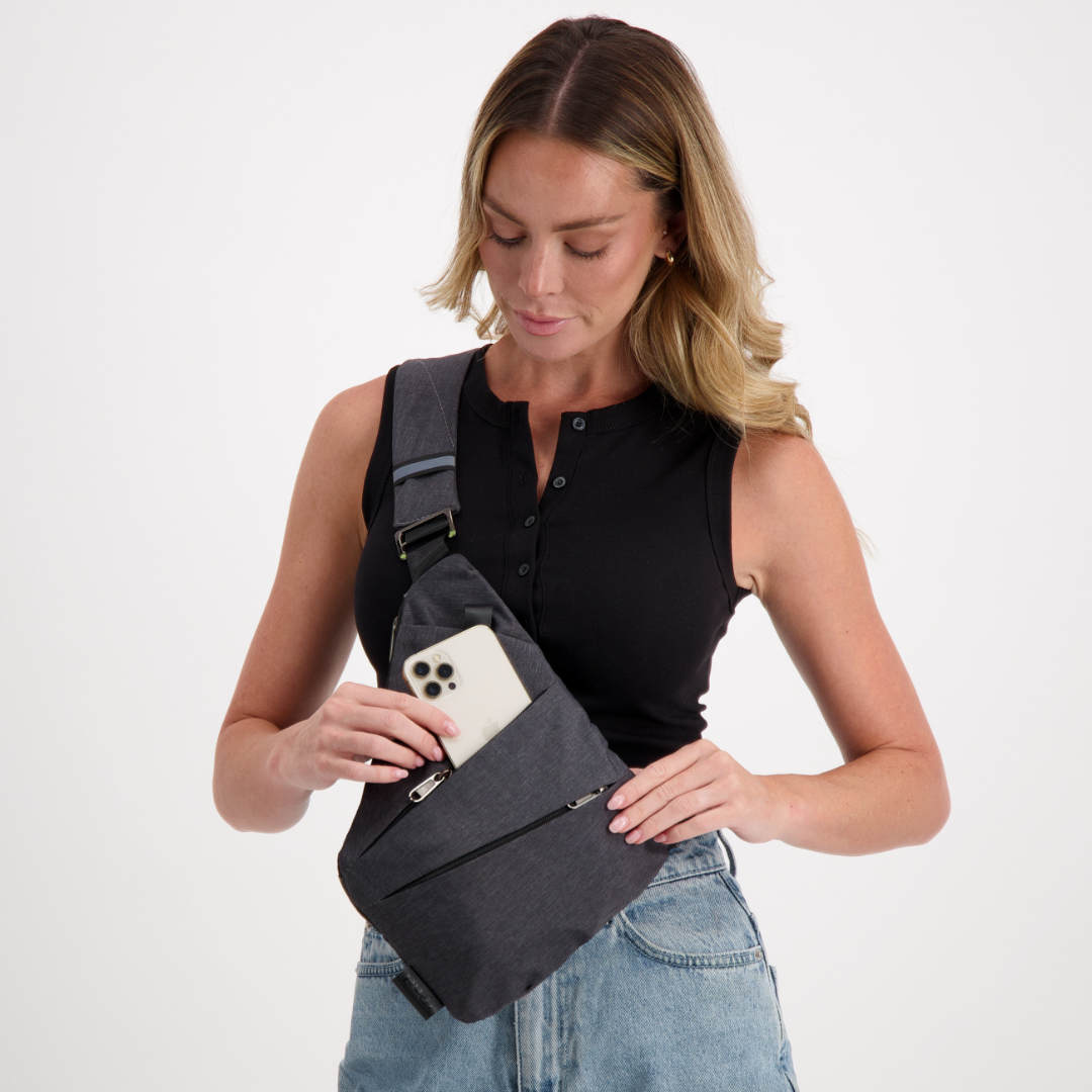 Anti-Theft Black Crossbody Bag for Women – RFID Blocking & Waterproof Design 3