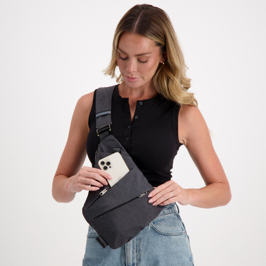 Anti-Theft Black Crossbody Bag for Women – RFID Blocking & Waterproof Design 3