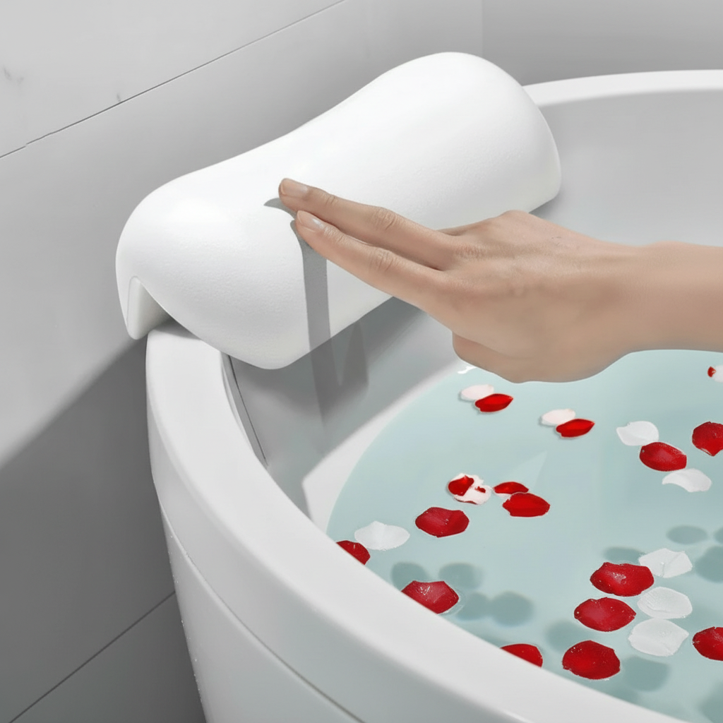 AquaCloud Waterproof Bath Pillow for Tub - Ergonomic Non-Slip Design 1
