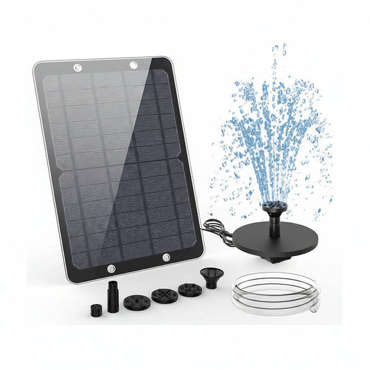 AquaViva - 9W Solar Fountain Kit with Nozzles & Water Hose for Garden 0