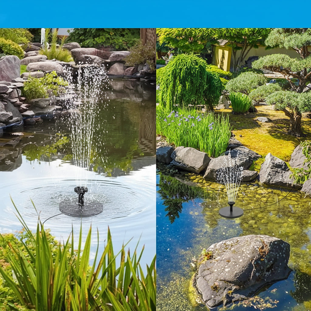 AquaViva - 9W Solar Fountain Kit with Nozzles & Water Hose for Garden 2