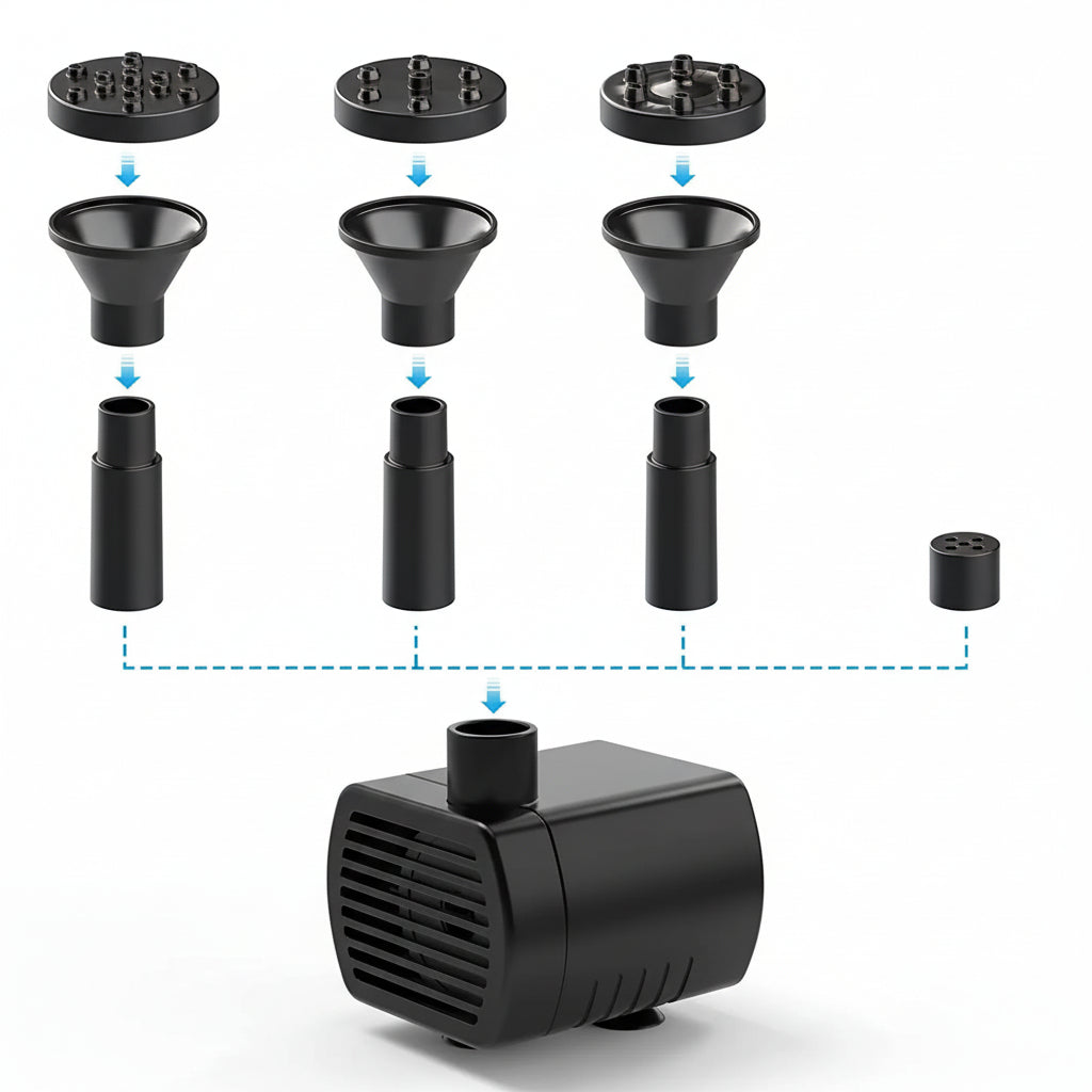 AquaViva - 9W Solar Fountain Kit with Nozzles & Water Hose for Garden 4