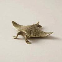 Artisan Brass Manta Ray Figurine - Handcrafted Ocean-Inspired Décor 1