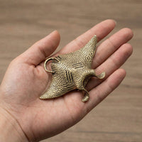 Artisan Brass Manta Ray Figurine - Handcrafted Ocean-Inspired Décor 3