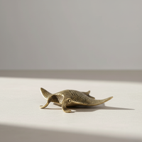 Artisan Brass Manta Ray Figurine - Handcrafted Ocean-Inspired Décor 4