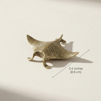 Artisan Brass Manta Ray Figurine - Handcrafted Ocean-Inspired Décor 7