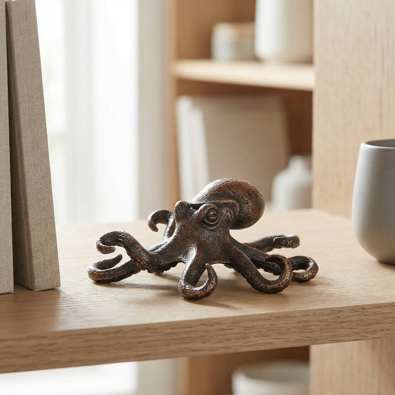 Artisan Copper Octopus Sculpture - Handcrafted Marine Décor for Ocean Lovers 0