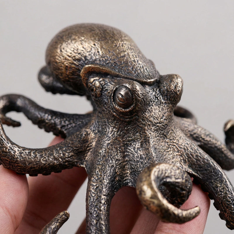 Artisan Copper Octopus Sculpture - Handcrafted Marine Décor for Ocean Lovers 2
