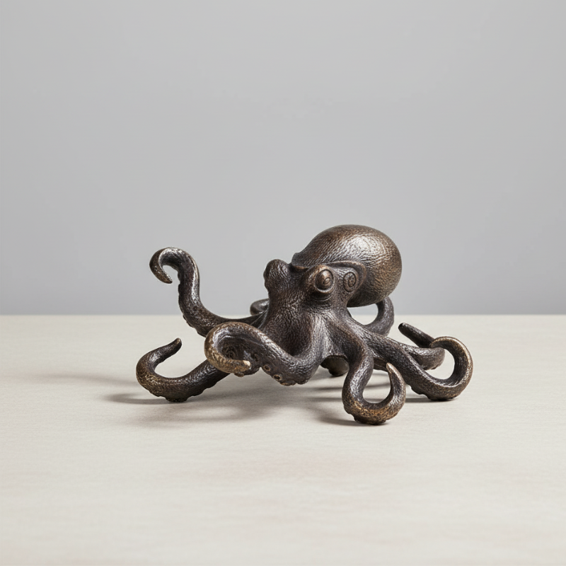 Artisan Copper Octopus Sculpture - Handcrafted Marine Décor for Ocean Lovers 6