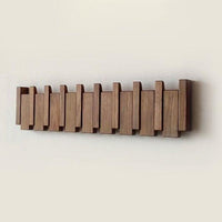Artisan Wooden Coat Rack Stand - Handcrafted Beech & Walnut with Magnetic Coat Hooks for Wall 1