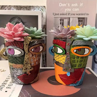 Artistic Abstract Face Planter - Handcrafted Picasso Pot for Unique Home Decor 3