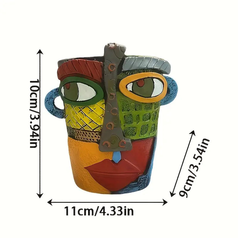 Artistic Abstract Face Planter - Handcrafted Picasso Pot for Unique Home Decor 4