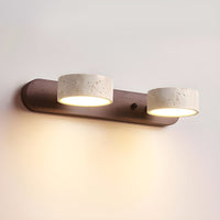 Averra Indoor LED Wall Light - Natural Travertine & Wood Sconce Light 1