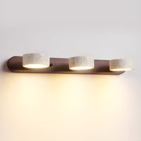Averra Indoor LED Wall Light - Natural Travertine & Wood Sconce Light 9