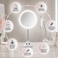 REFLECTIX – Wall Mounted Magnifying Mirror for Clear Close Up Viewing
