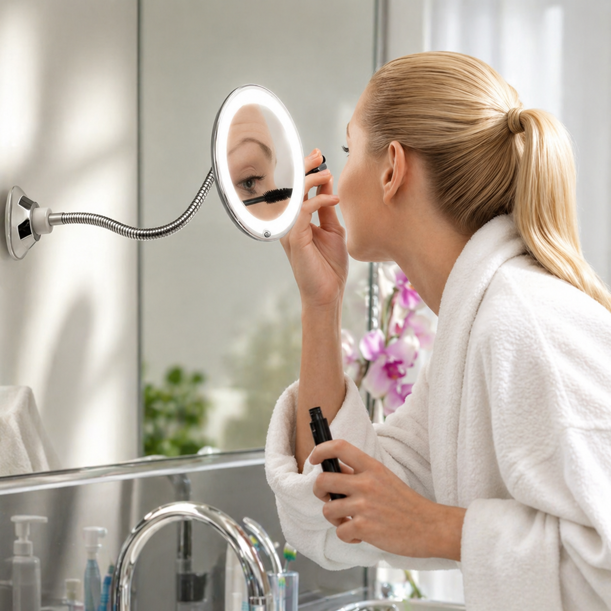 REFLECTIX – Wall Mounted Magnifying Mirror for Clear Close Up Viewing
