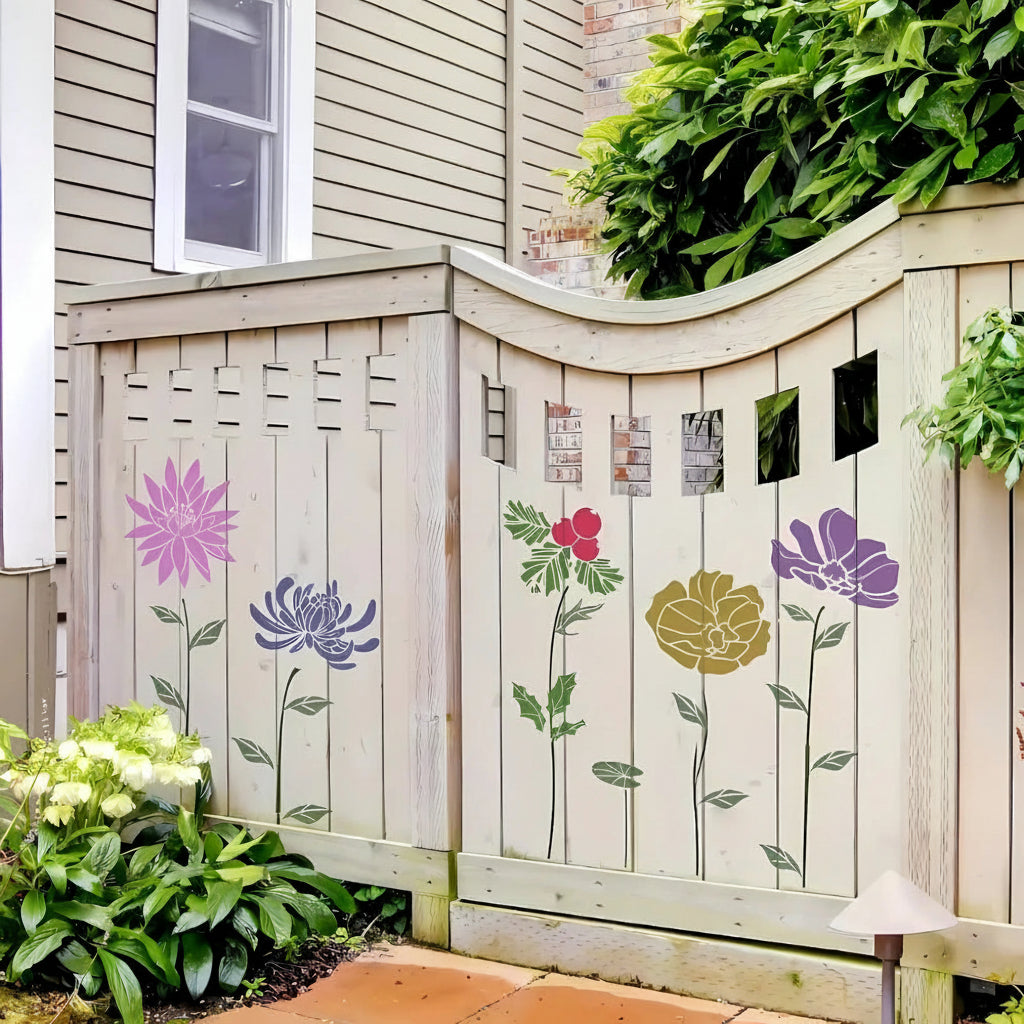 BloomCraft Floral Stencil Set - 10 Durable Stencils for Easy Crafting 0