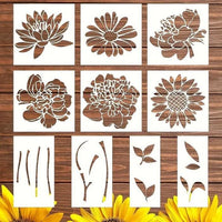 BloomCraft Floral Stencil Set - 10 Durable Stencils for Easy Crafting 5