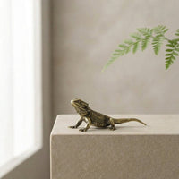 Brass Lizard Figurine - Unique Decorative Accent for Home & Desk Decor 0