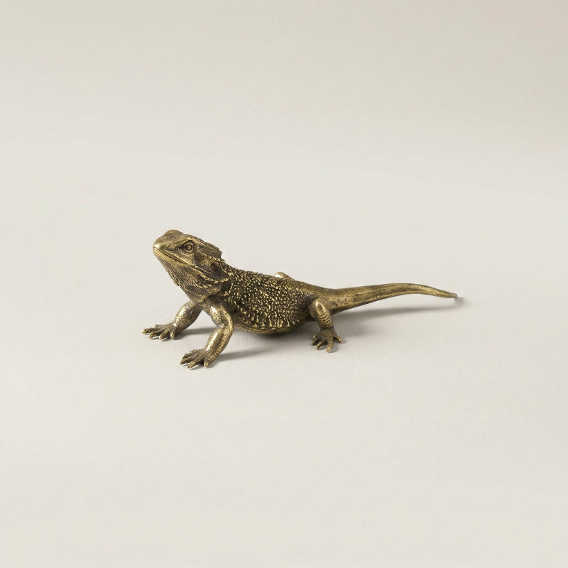 Brass Lizard Figurine - Unique Decorative Accent for Home & Desk Decor 1