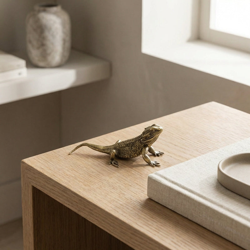 Brass Lizard Figurine - Unique Decorative Accent for Home & Desk Decor 3