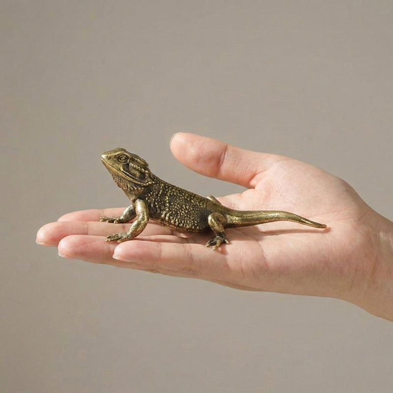 Brass Lizard Figurine - Unique Decorative Accent for Home & Desk Decor 4