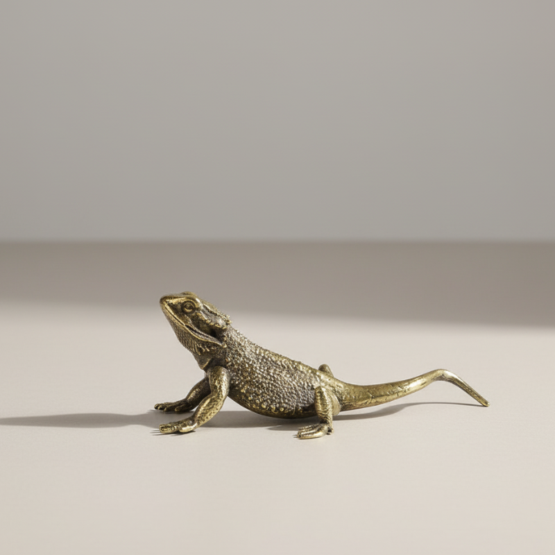 Brass Lizard Figurine - Unique Decorative Accent for Home & Desk Decor 7