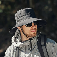 Breathable Wide Brim Sun Hat with UV Protection for Outdoor Adventures 0