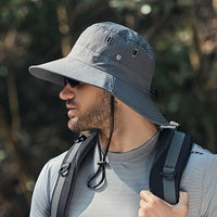 Breathable Wide Brim Sun Hat with UV Protection for Outdoor Adventures 3
