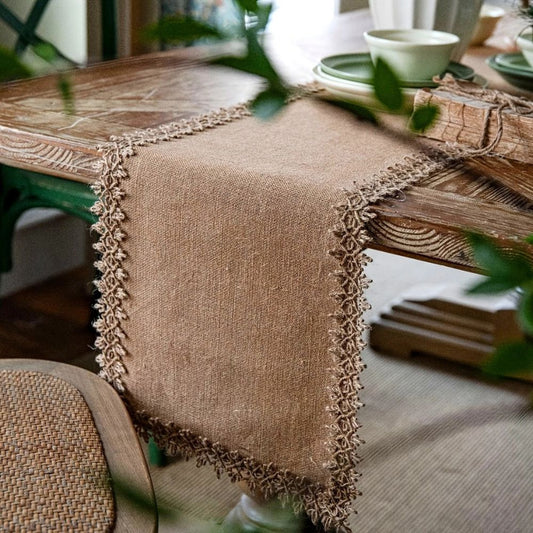 Burlap Charm - Rustic Burlap Table Runner for Elegant Dining and Events 0