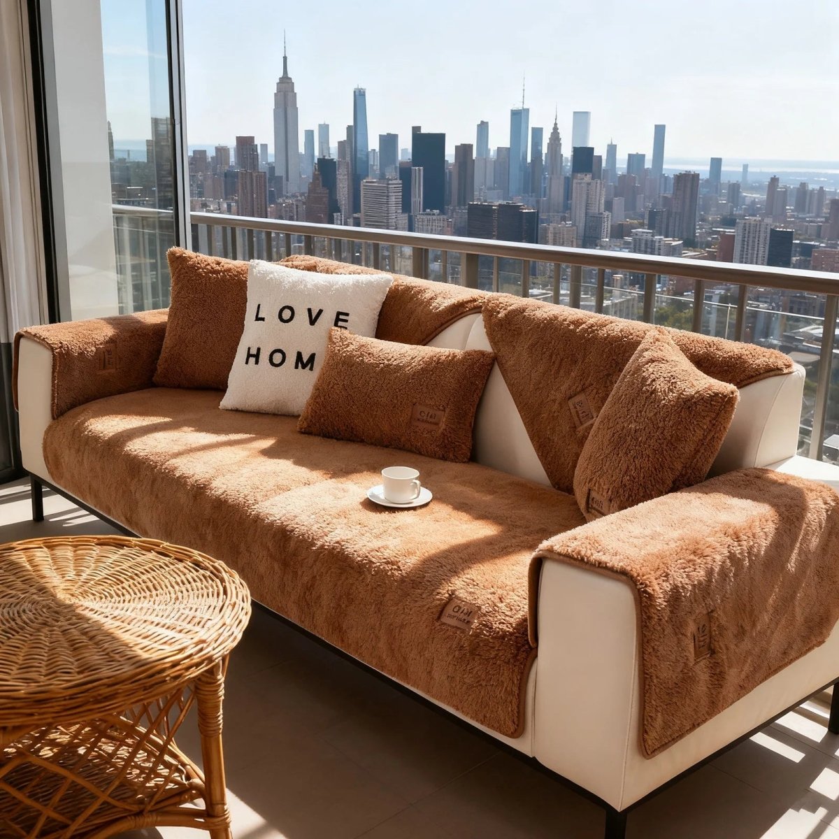COUCHCLOUD – Plush sofa cover made of lambswool for warmth and protection 1
