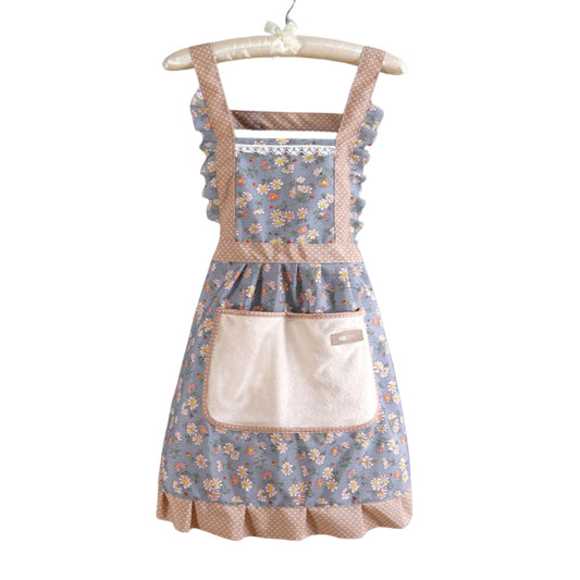 Charming Floral Kitchen Apron - Waterproof Adjustable Cooking Apron for Women 0