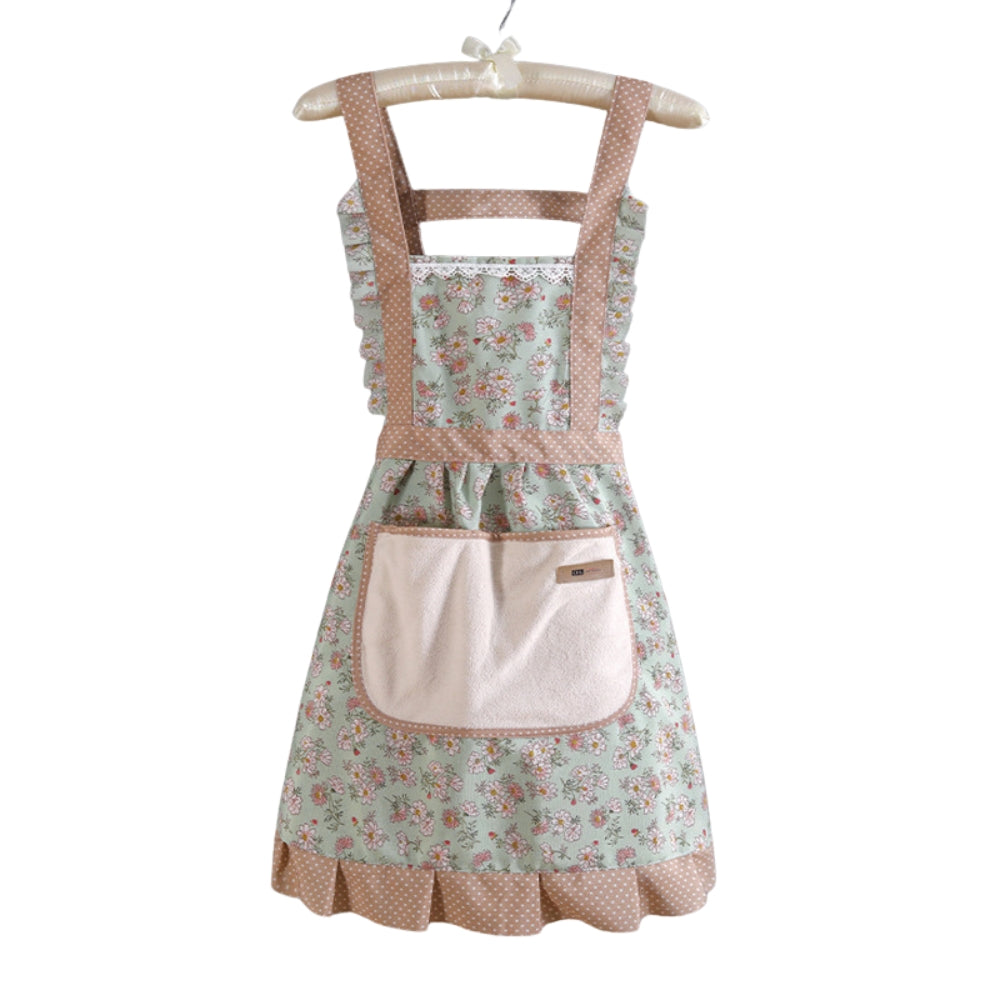 Charming Floral Kitchen Apron - Waterproof Adjustable Cooking Apron for Women 2