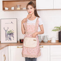Charming Floral Kitchen Apron - Waterproof Adjustable Cooking Apron for Women 7