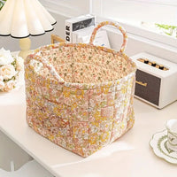 Charming Floral Storage Basket - Durable Canvas Organizer for Home Decor 5