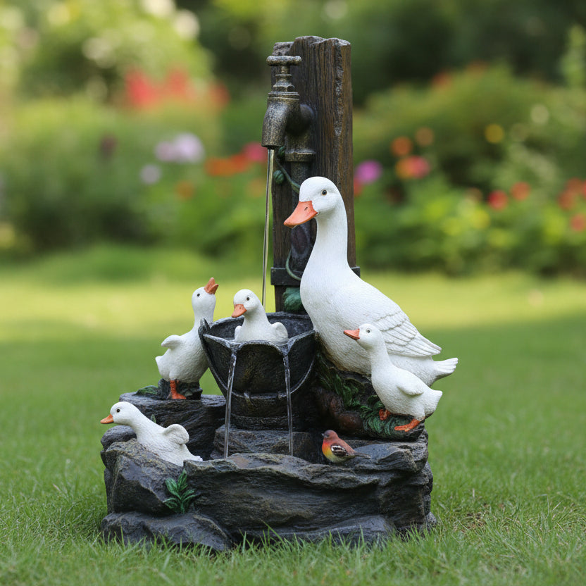 SUNQUACK – Charming Garden Decoration With Duck And Squirrel Design