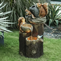Charming Solar Water Fountain Duck & Squirrel for Garden & Outdoor Spaces 3
