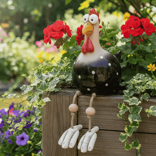 Charming Weatherproof Chicken Garden Statue - Durable Outdoor Garden Figure 0